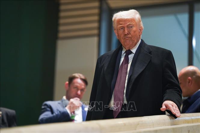 Tổng thống Mỹ Donald Trump tại Davos, Thuỵ Sĩ ngày 22/1/2026. Ảnh: THX/TTXVN