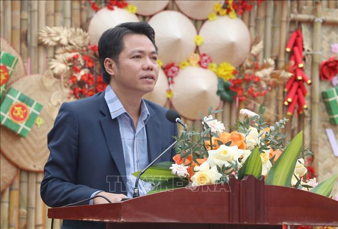 Phó Chủ tịch UBND phường Nam Hoa Lư Lưu Xuân Tình phát biểu tại chương trình. Ảnh: Thùy Dung - TTXVN