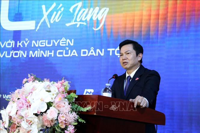 Đại tá Lê Công Anh, Phó Giám đốc Công an tỉnh Lạng Sơn đề nghị, các KOL, quản trị viên các hội/nhóm/trang mạng xã hội chung tay xây dựng môi trường mạng lành mạnh, văn minh, an toàn. Ảnh: Văn Đạt - TTXVN