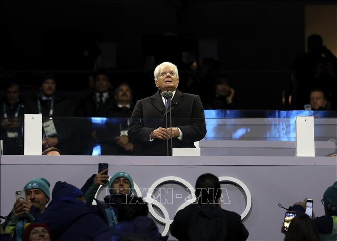 Tổng thống Italy Sergio Mattarella phát biểu tại lễ khai mạc Olympic mùa Đông Milan-Cortina 2026 ở Milan, Italy, ngày 6/2/2026. Ảnh: THX/TTXVN