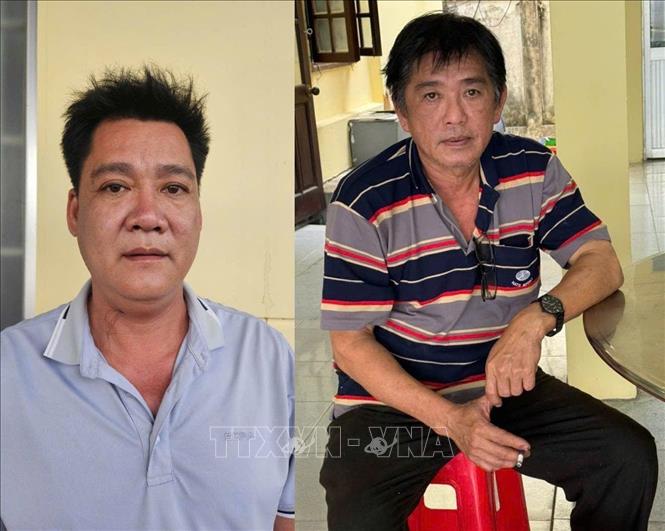 Đối tượng Đỗ Văn Quý (trái) và Trần Kim Chen. Ảnh: TTXVN phát