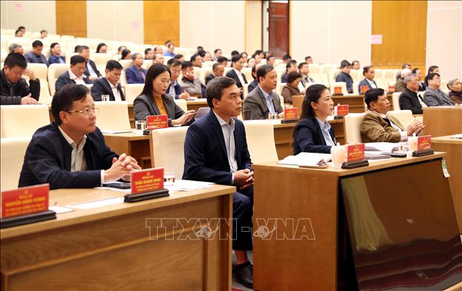 Các đại biểu tham gia nghiên cứu, học tập quán triệt và triển khai thực hiện Nghị quyết Đại hội XIV của Đảng tại điểm cầu Trung tâm hội nghị tỉnh Tuyên Quang. Ảnh: Quang Cường - TTXVN