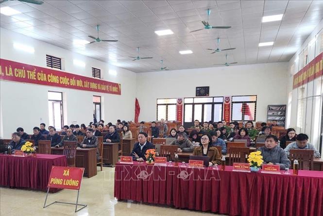 Các đại biểu tại xã vùng cao Púng Luông, tỉnh Lào Cai tham dự hội nghị. Ảnh: TTXVN phát