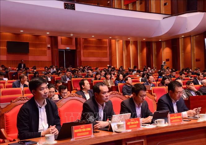 Các đại biểu dự hội nghị trực tuyến tại điểm cầu tỉnh Quảng Ninh. Ảnh: Thanh Vân-TTXVN 