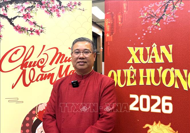 Ông Gary Thanh Nguyễn, Chủ nhiệm Câu lạc bộ Doanh nhân và Những người yêu nước vùng Đại đô thị Washington trả lời phỏng vấn của phóng viên TTXVN. Ảnh: Đoàn Hùng - P/v TTXVN tại Mỹ 