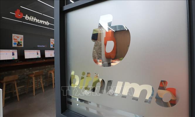 Biểu tượng sàn giao dịch tiền điện tử Bithumb của Hàn Quốc. Ảnh: YONHAP/TTXVN