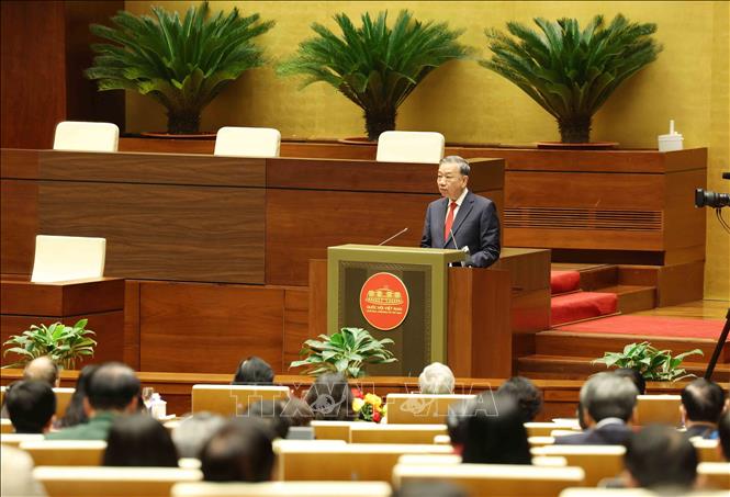 Tổng Bí thư Tô Lâm phát biểu chỉ đạo hội nghị. Ảnh: Phương Hoa - TTXVN