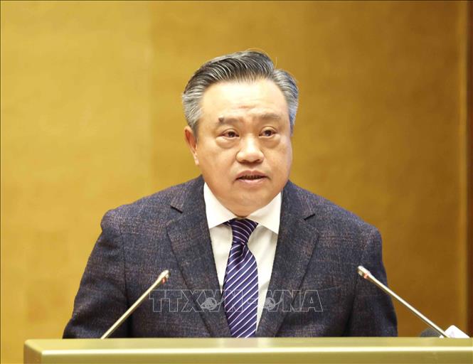 Đồng chí Trần Sỹ Thanh, Uỷ viên Bộ Chính trị, Bí thư Trung ương Đảng, Chủ nhiệm Uỷ ban Kiểm tra Trung ương giới thiệu Chuyên đề: “Đổi mới công tác kiểm tra, giám sát góp phần tăng cường kỷ cương, kỷ luật đáp ứng yêu cầu nhiệm vụ trong tình hình mới theo tinh thần Nghị quyết Đại hội XIV của Đảng”. Ảnh: Phương Hoa - TTXVN