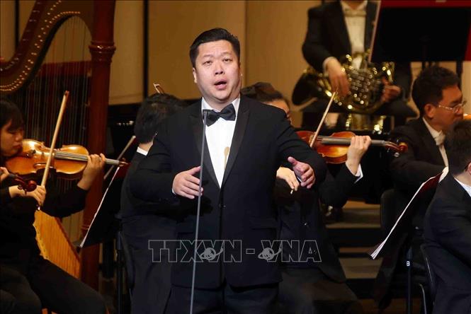 Một tiết mục tại chương trình Hoà nhạc. Ảnh: Phạm Kiên - TTXVN