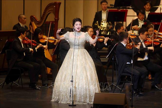 Một tiết mục tại chương trình Hoà nhạc. Ảnh: Phạm Kiên - TTXVN