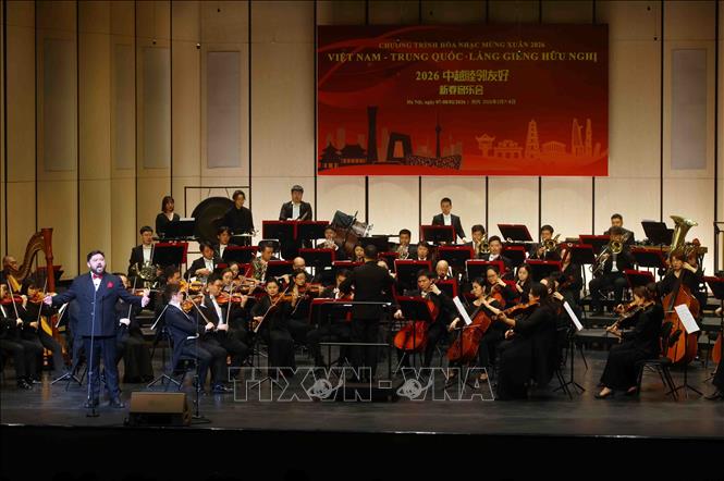 Một tiết mục tại chương trình Hoà nhạc. Ảnh: Phạm Kiên - TTXVN