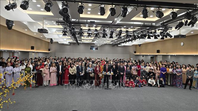 Đại biểu và khách mời tham dự Chương trình Xuân Quê hương 2026 mừng xuân Bính Ngọ tại thủ đô Seoul ngày 8/2. Ảnh: Đức Thắng - P/v TTXVN tại Hàn Quốc
