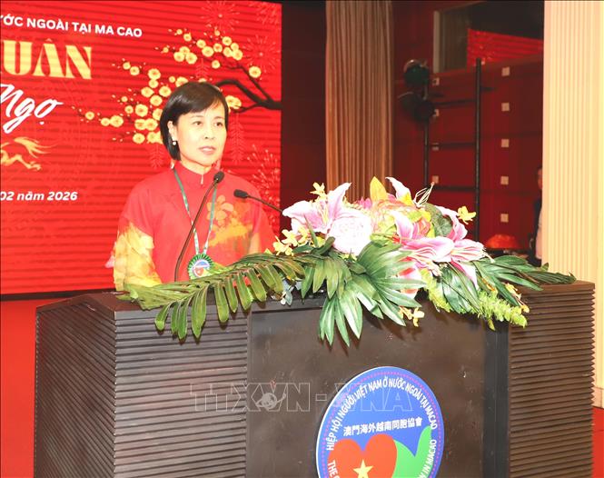 Tổng Lãnh sự Việt Nam tại Hong Kong và Macau Lê Đức Hạnh phát biểu tại chương trình. Ảnh: Xuân Vịnh - PV TTXVN tại Macau (Trung Quốc)