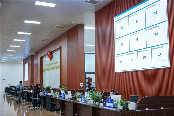 Trung tâm tiếp nhận, giải quyết thủ tục hành chính Cửa khẩu quốc tế đường bộ số II Kim Thành. Ảnh: Hoàng Hiếu - TTXVN