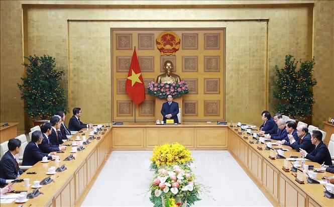 Thủ tướng Phạm Minh Chính tiếp Đoàn các tổ chức, doanh nghiệp của Nhật Bản. Ảnh: Dương Giang-TTXVN 

