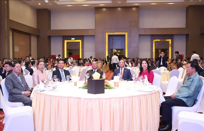 Đại diện Lãnh đạo Đảng, Nhà nước Lào tham dự sự kiện. Ảnh: Xuân Tú - PV TTXVN tại Lào