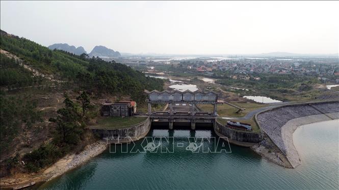 Khu vực đập xả của hồ Yên Lập. Ảnh: Đức Hiếu - TTXVN