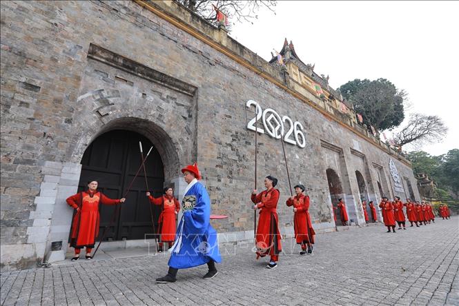 The solemn changing-of-the-guard ceremony inside the imperial citadel. VNA Photo: Khánh Hoà 