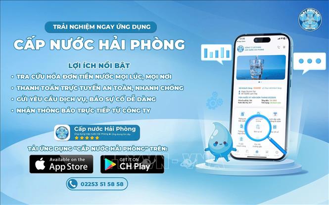 Giao diện App công nghệ “Ứng dụng giải pháp công nghệ, cải tiến trong quản lý vận hành cấp nước, nâng cao hiệu quả và chất lượng dịch vụ cấp nước cho nhân dân”. Ảnh: Hoàng Ngọc – TTXVN 