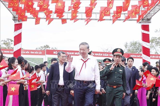 Tổng Bí thư Tô Lâm đến dự lễ khởi công. Ảnh: Thống Nhất – TTXVN