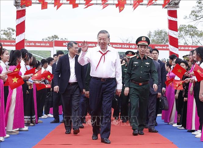 Tổng Bí thư Tô Lâm đến dự lễ khởi công. Ảnh: Thống Nhất – TTXVN