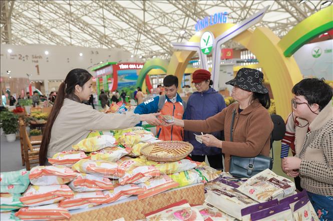 Tổ chức tại trung tâm triển lãm tiêu chuẩn quốc tế với nhiều chương trình bình ổn giá, khuyến mại sâu, nhất là hàng thiết yếu dịp Tết, giúp người dân yên tâm mua sắm. Ảnh: Phan Phương – TTXVN