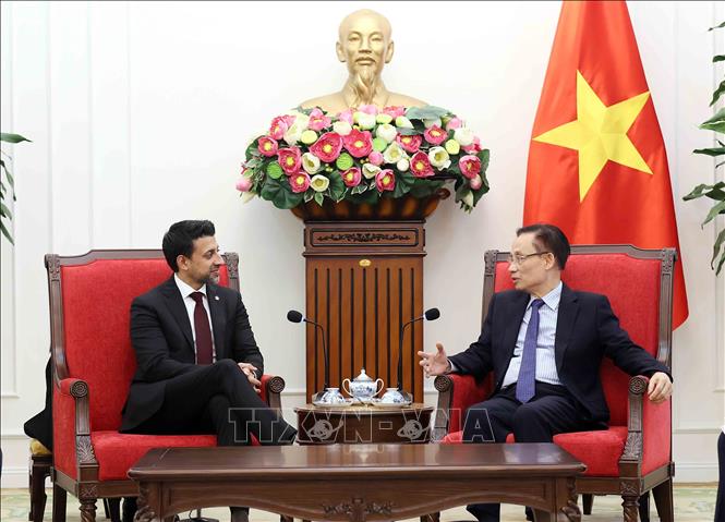 Bộ trưởng Bộ Ngoại giao Lê Hoài Trung tiếp Bộ trưởng Bộ Thương mại Quốc tế Canada Maninder Sidhu. Ảnh: An Đăng - TTXVN