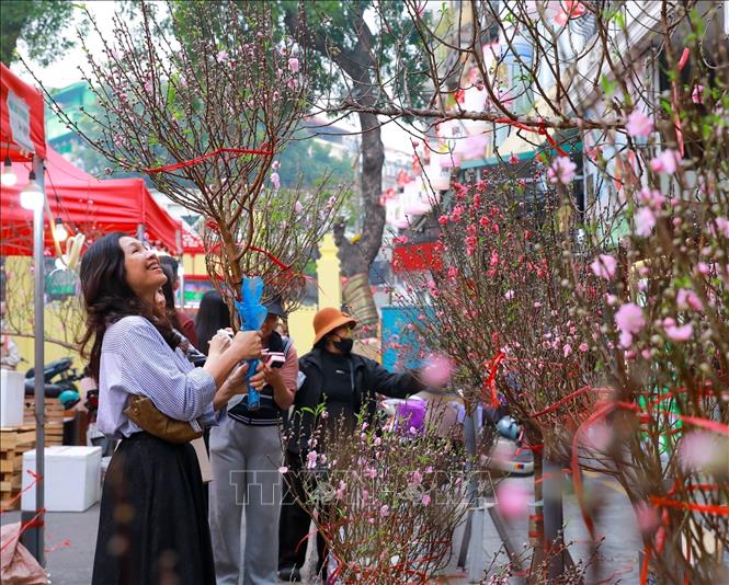 Many Hanoi residents prefer immersing themselves in the bustling crowds in the days leading up to Tet. VNA Photo: Khánh Hoà 