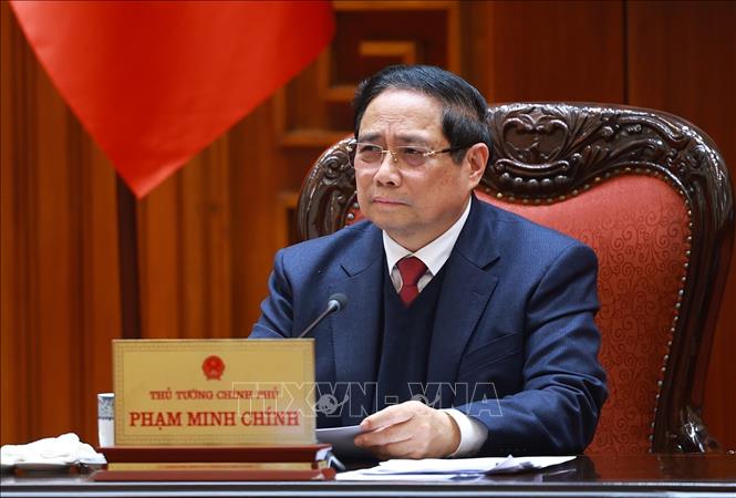 Thủ tướng Phạm Minh Chính chủ trì Phiên họp lần thứ năm của Ban Chỉ đạo xây dựng nhà máy điện hạt nhân. Ảnh: Dương Giang-TTXVN
