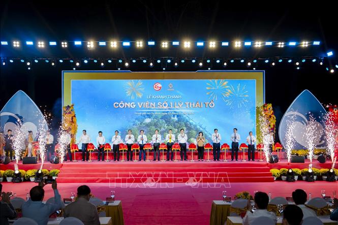 Nghi thức khánh thành Công viên số 1 Lý Thái Tổ (phường Vườn Lài, Thành phố Hồ Chí Minh). Ảnh: Thanh Vũ-TTXVN