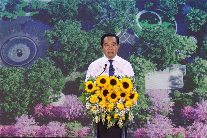 Chủ tịch Ủy ban nhân dân TP. Hồ Chí Minh Nguyễn Văn Được phát biểu.Ảnh: Thanh Vũ-TTXVN