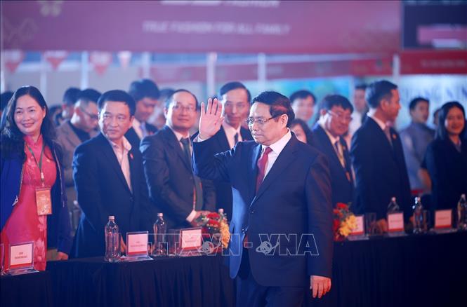Thủ tướng Phạm Minh Chính dự Lễ bế mạc Hội chợ mùa Xuân lần thứ nhất - năm 2026. Ảnh: Dương Giang-TTXVN
