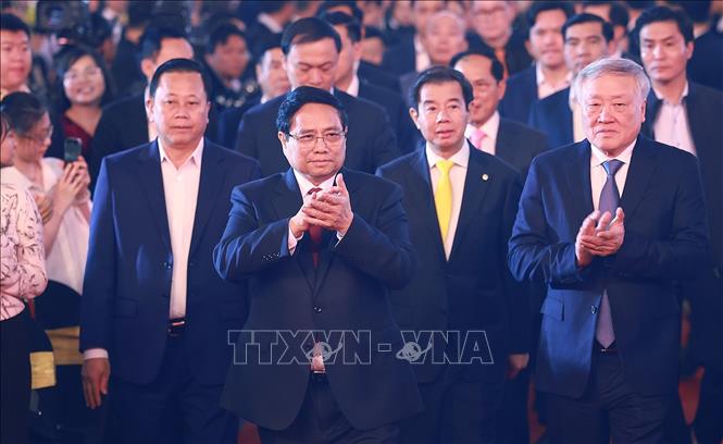 Thủ tướng Phạm Minh Chính đến dự Lễ bế mạc Hội chợ mùa Xuân lần thứ nhất - năm 2026. Ảnh: Dương Giang-TTXVN
