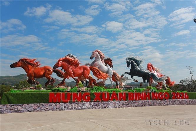 A display for Lunar New Year of the Horse, re-creating the famous painting 