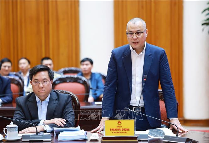 Bí thư Tỉnh uỷ Phú Thọ Phạm Đại Dương phát biểu. Ảnh: Dương Giang-TTXVN 
