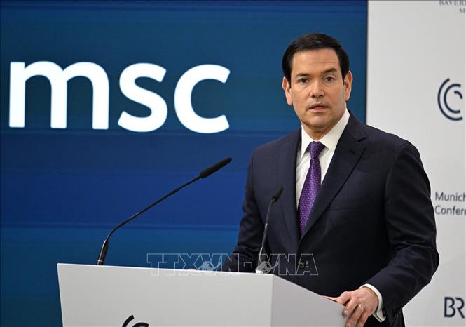 Ngoại trưởng Mỹ Marco Rubio phát biểu tại Hội nghị an ninh Munich ở bang Bavaria, Đức. Ảnh: REUTERS/TTXVN