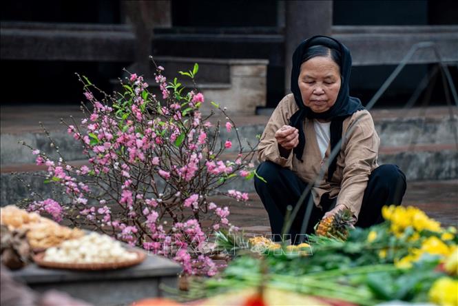 Chợ quê ngày Tết rộn ràng sắc Xuân. Ảnh: Khánh Hoà - TTXVN