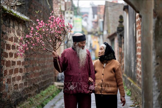 Niềm vui ngày Tết. Ảnh: Khánh Hoà - TTXVN