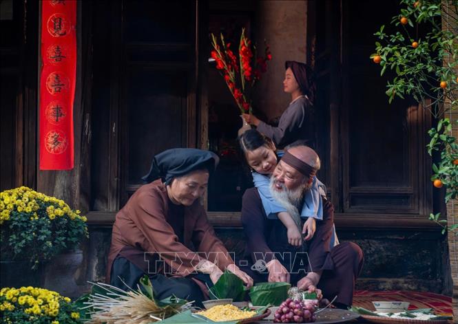 Niềm vui ngày Tết. Ảnh: Khánh Hoà - TTXVN