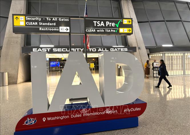 Sân bay quốc tế Washington Dulles (IAD) ở bang Virginia, cách trung tâm thủ đô Washington khoảng 42km. Ảnh: Ngọc Quang - PV TTXVN tại Mỹ