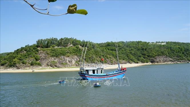 Ngư dân vươn khơi xuyên Tết tại cửa biển Tam Quan. Ảnh: Sỹ Thắng - TTXVN