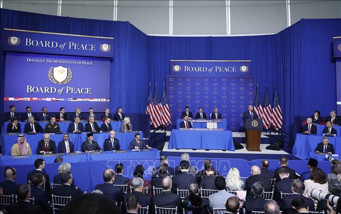 Phiên khai mạc Hội đồng Hoà bình về Gaza tại Thủ đô Washington D.C., Hoa Kỳ. Ảnh: Thống Nhất – TTXVN