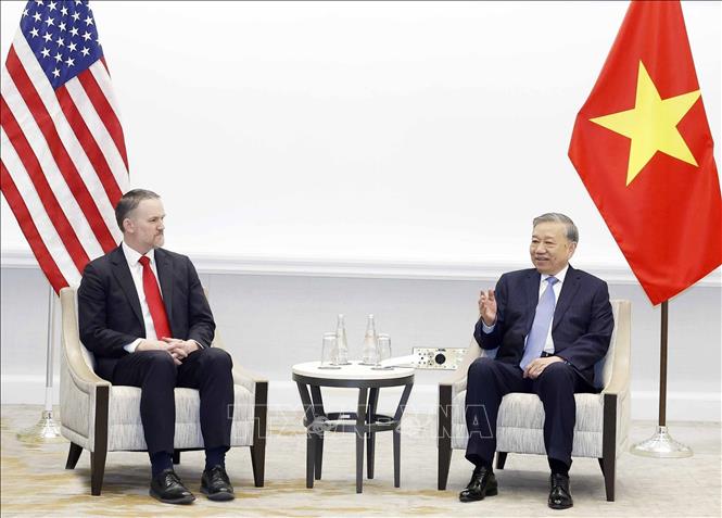 Party General Secretary To Lam receives US Trade Representative, Ambassador Jamieson Greer. VNA Photo: Thống Nhất 