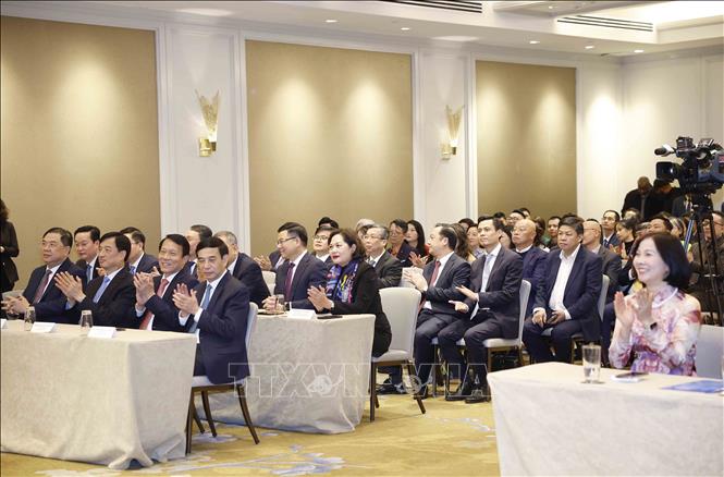 Các đại biểu tham dự buổi gặp mặt. Ảnh: Thống Nhất – TTXVN