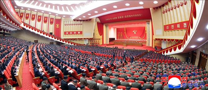 Toàn cảnh lễ khai mạc Đại hội Đảng Lao động Triều Tiên lần thứ IX tại Bình Nhưỡng, ngày 19/2/2026. Ảnh: Yonhap/TTXVN