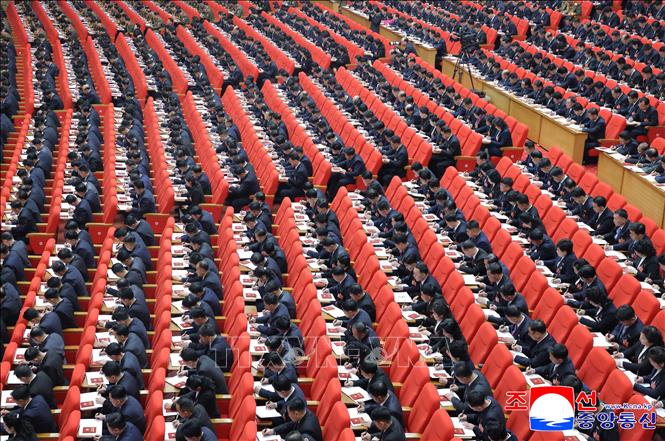 Quang cảnh lễ khai mạc Đại hội Đảng Lao động Triều Tiên lần thứ IX tại Bình Nhưỡng, ngày 19/2/2026. Ảnh: KCNA/TTXVN