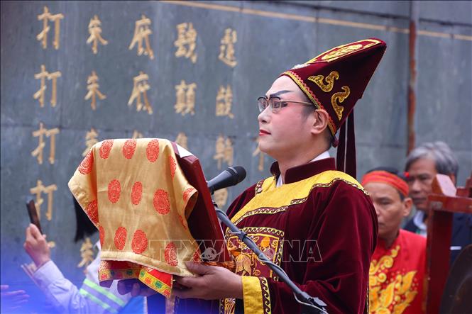 Nghi thức Tuyên đọc Chúc văn tại Lễ hội kỷ niệm 237 năm Chiến thắng Ngọc Hồi - Đống Đa (1789 - 2026). Ảnh: Văn Điệp – TTXVN