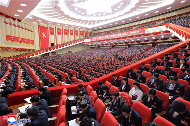 Quang cảnh ngày làm việc thứ hai của Đại hội lần thứ IX Đảng Lao động Triều Tiên ở Bình Nhưỡng ngày 20/2/2026. Ảnh: KCNA/TTXVN