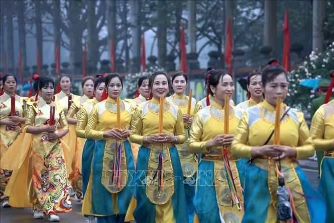 Đoàn rước kiệu tại lễ kỷ niệm. Ảnh: Tuấn Anh - TTXVN