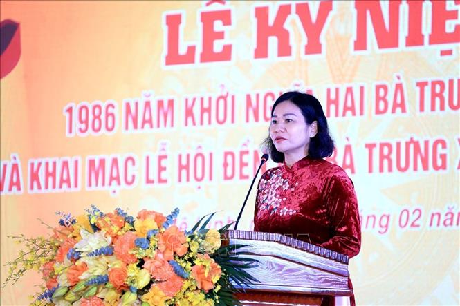 Chủ tịch Hội Liên hiệp Phụ nữ Việt Nam Nguyễn Thị Tuyến phát biểu. Ảnh: Tuấn Anh - TTXVN